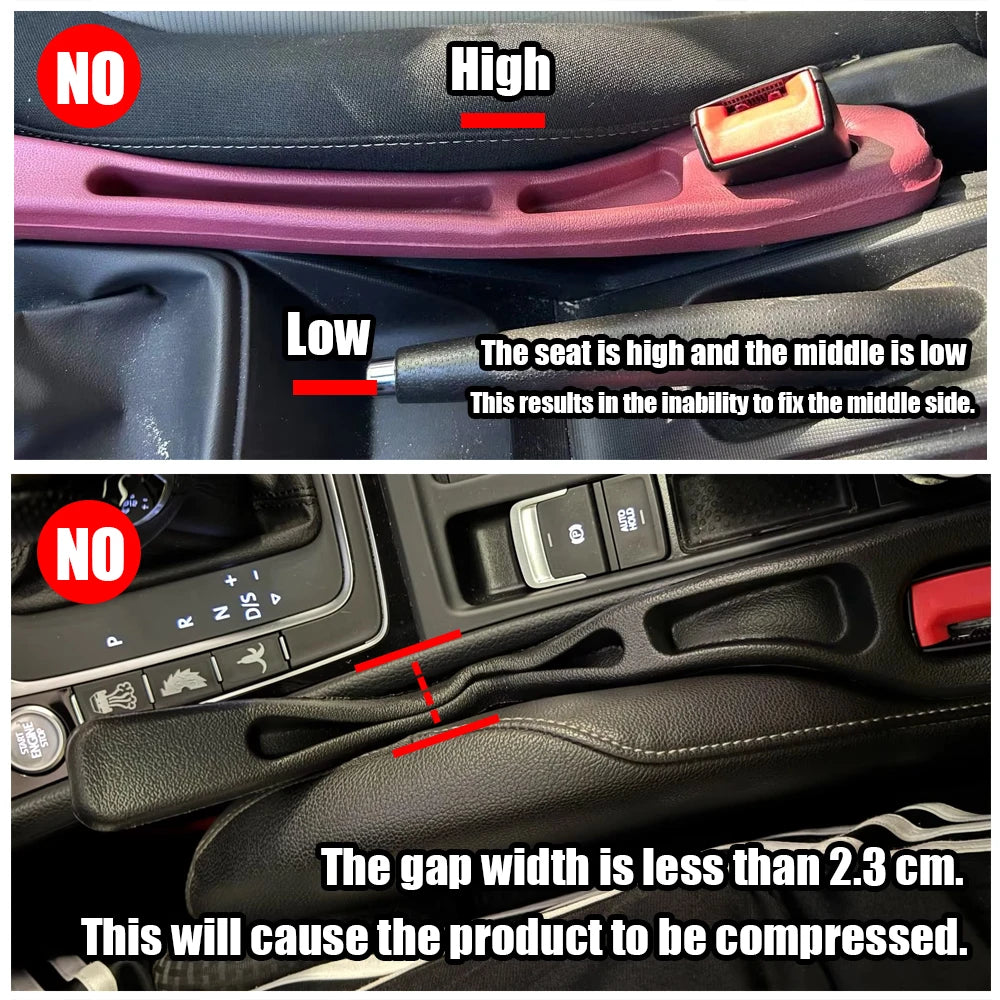 2pcs Car Seat Gap Filler, Dual Slot Design, Car Interior Accessories, Phone & Key Storage Box, Car Slot Pad, Seat Gap Fillers